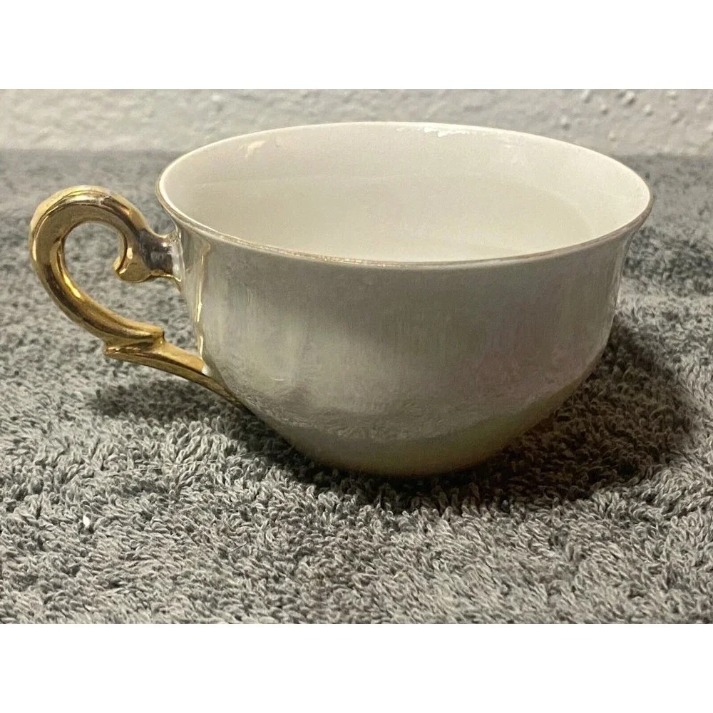 Iridescent Lusterware Tea Cup &‎ Saucer Made In Germany U.S. Zone Teacup